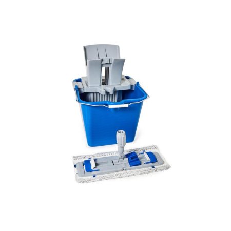 Комплект для уборки Росмоп PRO-20 (швабра и ведро 20 л с отжимом) серый  с синим и белым