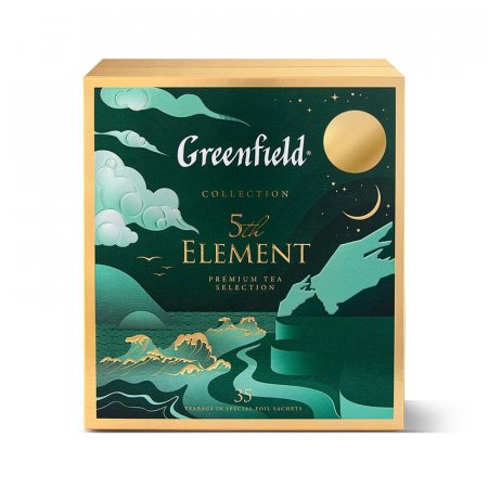 Чай Greenfield 5-й Элемент черный, зеленый, травяной 35 пакетиков