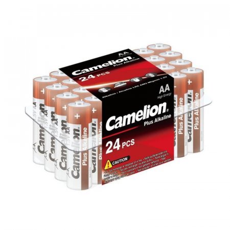 Батарейки Camelion Plus Alkaline пальчиковые АА LR6 (24 штуки в  упаковке)