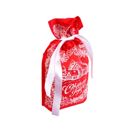 Мешочек подарочный Уютная избушка красный (18x24 см)