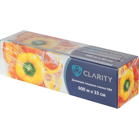Пленка пищевая ПВХ Clarity 33 см x 600 м 9 мкм (индивидуальная упаковка с ножом-слайдером)