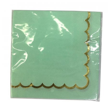 Салфетки бумажные Веселый хоровод Золотая волна с зеленым двухслойные  33х33 см (12 штук в упаковке)