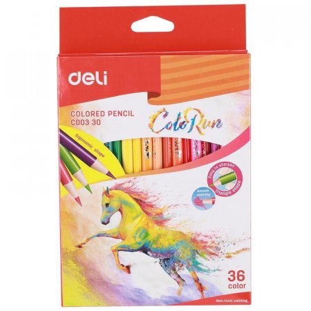 Карандаши цветные Deli ColoRun 36 цветов трехгранные