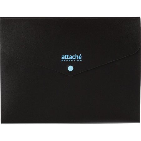 Папка-органайзер Attache Selection Black&Bluе А4 черная/голубая 3  отделения (325х245 мм)