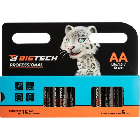 Батарейка AA пальчиковая BigTech Professional (12 штук в упаковке)