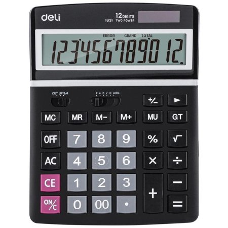 Калькулятор настольный Deli 1631 12-разрядный черный 195x148х45.5 мм