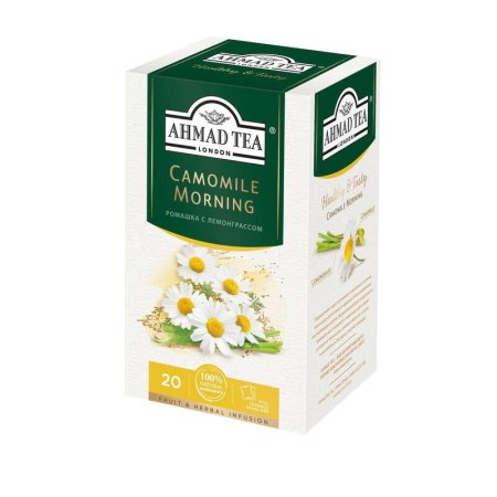 Чай Ahmad Tea Camomile Morning травяной с ромашкой и лимоном 20  пакетиков