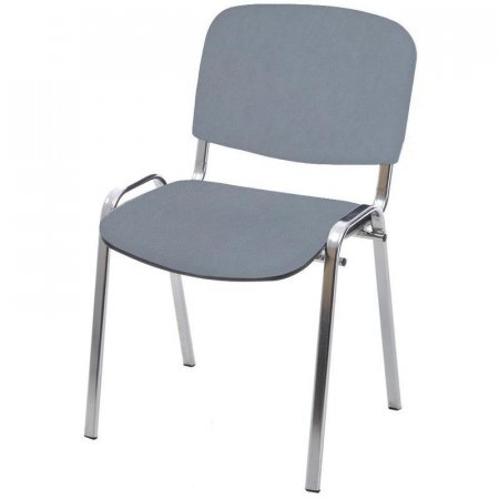 Стул офисный Easy Chair Изо серый (искусственная кожа, металл  хромированный)
