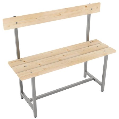 Скамья СТ-2 со спинкой сосна (дерево, металл 1000x395x860 мм)