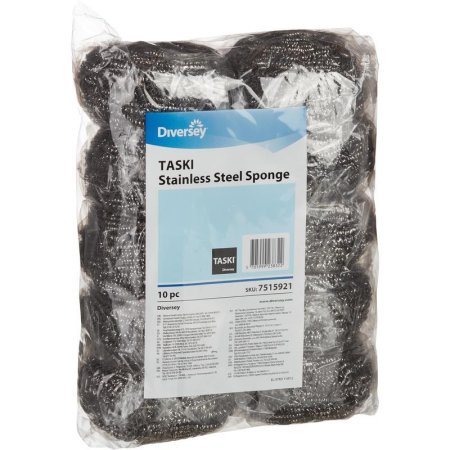 Губки для мытья посуды Taski DI Stainless Steel Sponge спираль  металлическая 90х70х70 мм 60г 10 штук в упаковке