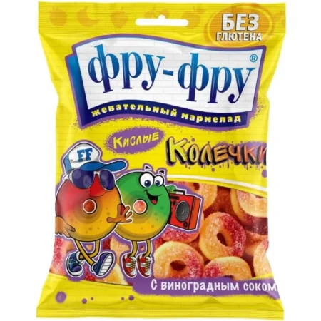 Мармелад Фру-Фру Кислые колечки 80 г (12 штук в упаковке)