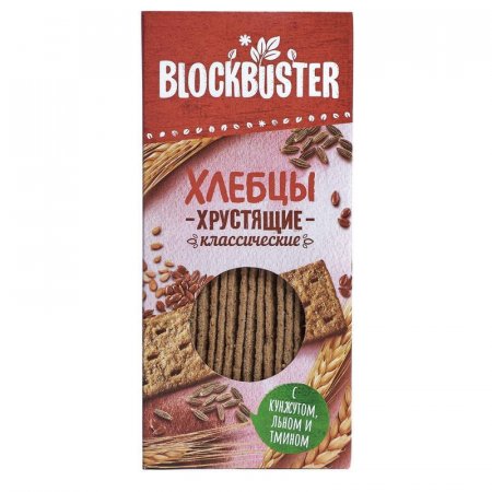 Хлебцы Blockbuster с кунжутом/льном и тмином пшеничные 130 г