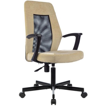 Кресло офисное Easy Chair 225 PTW бежевое/черное (сетка/ткань, металл)