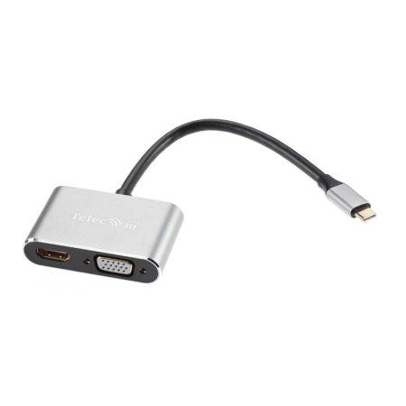 Кабель Telecom USB Type-C - HDMI - VGA - USB A - USB PD Type-C 0.2 метра  (TUC055)