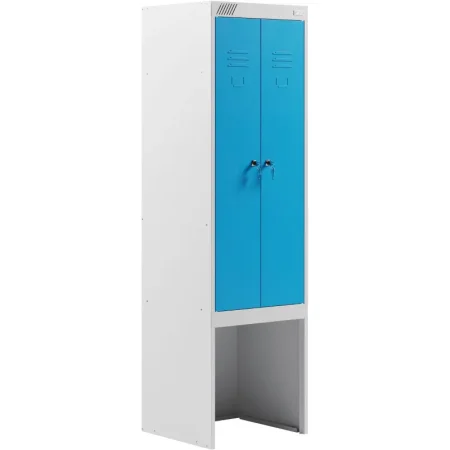 Шкаф для одежды металлический Металл-Завод ШРЭК-22-530 ВСК (синий/серый,  530х500х1850 мм)
