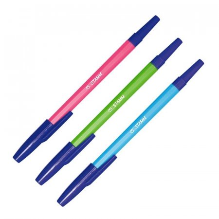 Ручка шариковая неавтоматическая Стамм 049 синяя (толщина линии 1 мм)