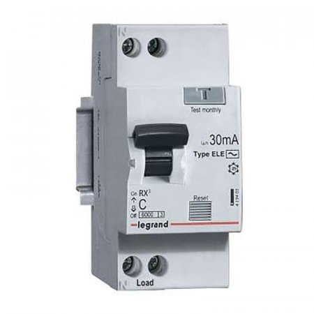 Выключатель автоматический дифференциального тока Legrand RX3 (1P+N) C  16А 6кА 30мА AC (419399)