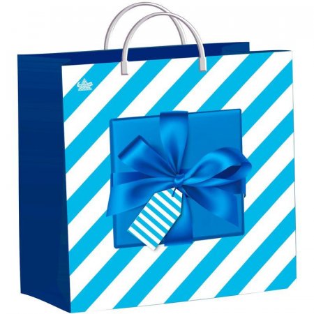 Пакет подарочный пластиковый Синяя коробочка (30х30 см)