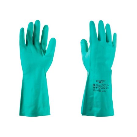 Перчатки КЩС нитриловые Jeta Safety JN711 зеленые (размер 10, XL)