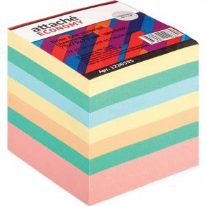 Блок для записей Attache Economy 75x75x75 мм разноцветный проклеенный (плотность 65 г/кв.м)