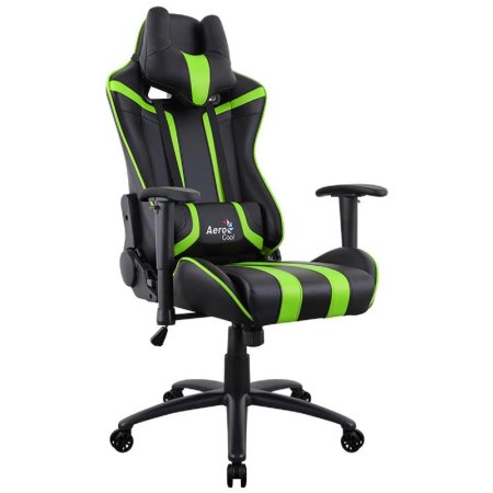 Кресло игровое Aerocool AC120 Air-BG зеленое/черное (искусственная кожа, металл)