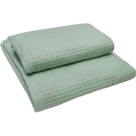 Набор полотенец вафельных 2 штуки 50x80 см/70x130 см 290 г/кв.м  пыльно-ментоловый
