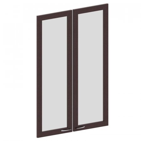 Двери Милан (стекло, 2 штуки, высота 1181 мм, рама махагон)