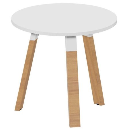 Стол для переговоров Artwood круглый (белый/бук, 800х800х750 мм)