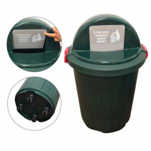 Бак для отходов Элластик-Пласт 105 л пластиковый зеленый (с крышкой, на колесах)