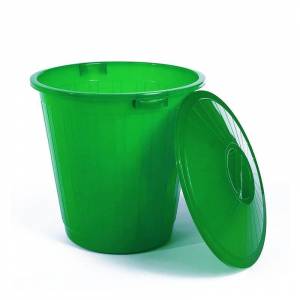 Бак для отходов Элластик-Пласт 60 л пластиковый зеленый (с крышкой)