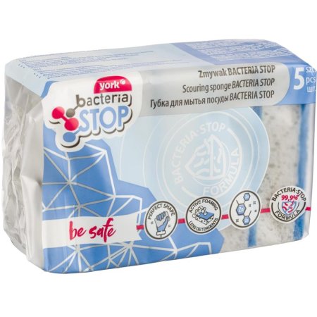Губки для мытья посуды York полиуретан 100x70x30 мм 5 штук в упаковке