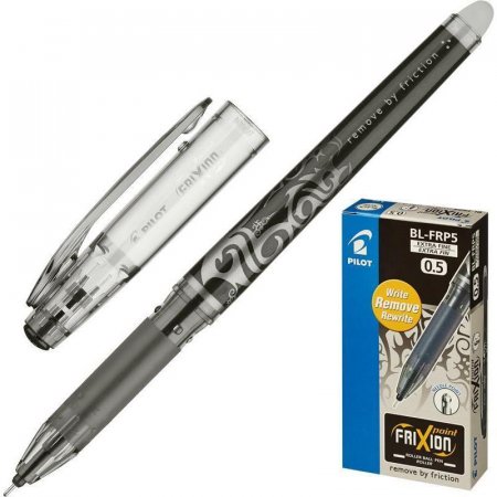 Ручка гелевая со стираемыми чернилами Pilot BL-FRP5 Frixion Pro черная (толщина линии 0.25 мм)
