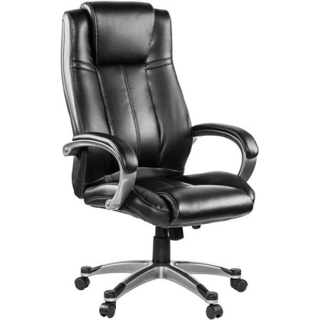 Кресло для руководителя Easy Chair 604 RT черное (рециклированная кожа с компаньоном, пластик)