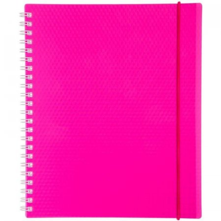 Бизнес-тетрадь Hatber Diamond Neon А5 80 листов розовая в клетку на  спирали (165х205 мм)