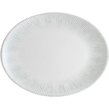 Блюдо сервировочное фарфоровое Bonna Ирис Серый 36x28 см