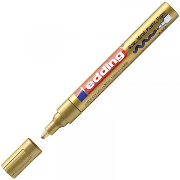 Маркер промышленный Edding E 750/53 для универсальной маркировки золотистый (2-4 мм, выдерживает кипячение)