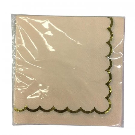 Салфетки бумажные Веселый хоровод Золотая волна с розовым двухслойные 33х33 см (12 штук в упаковке)