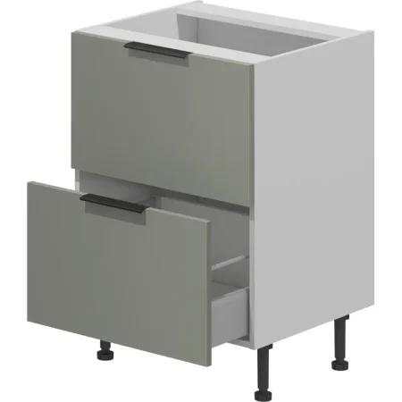 Шкаф кухонный напольный VOK B2DW_72_80 (платиновый зелёный/белый  шагрень, 800х530х870 мм)