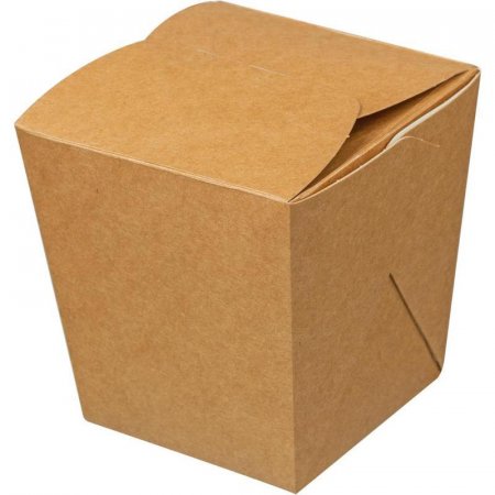 Бумажный контейнер для лапши DoEco Noodles 560 мл коричневый (95х95х100 мм, 105 штук в упаковке)
