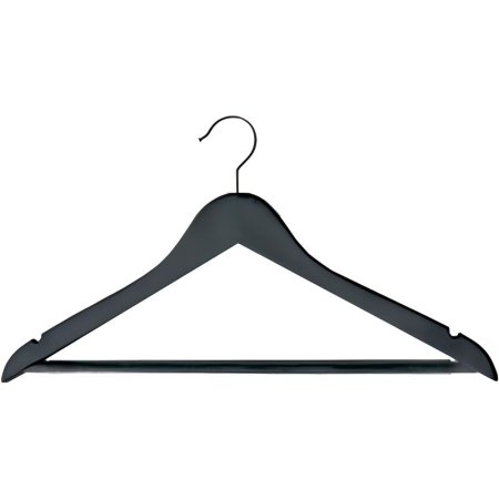 Вешалка-плечики для верхней одежды дерево черная (размер 44-48, 5 штук в  упаковке)