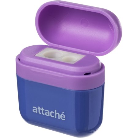 Точилка для карандашей Attache с контейнером пластиковая фиолетовая