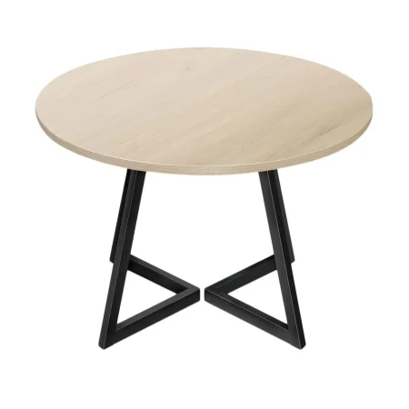 Стол обеденный Энги-6 (молочный дуб/черный, 1000х1000х760 мм)