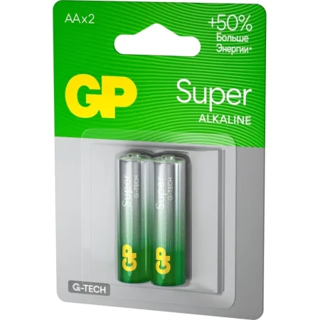 Батарейки GP Super пальчиковые AA LR6 (2 штуки в упаковке)