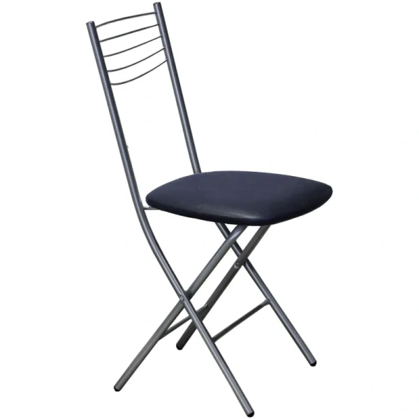 Стул для столовых Сигма-1 складной чёрный (искусственная кожа/металл)
