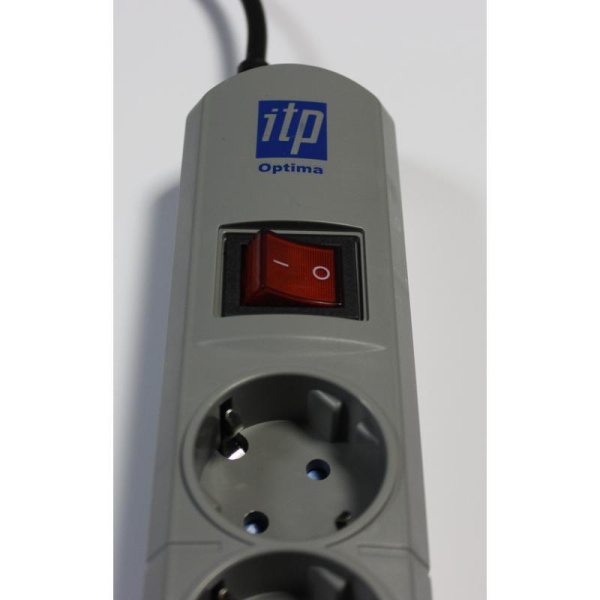 Сетевой фильтр ITP Optima (6/2м/16А/400Дж/серый)
