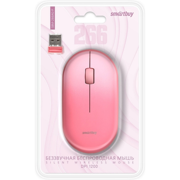 Мышь беспроводная Smartbuy 266AG розовая (SBM-266AG-P)