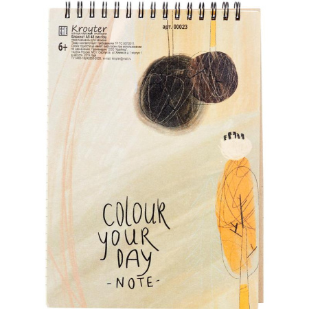 Блокнот Kroyter Арт А5 48 листов разноцветный в линейку на спирали  (145х206 мм)