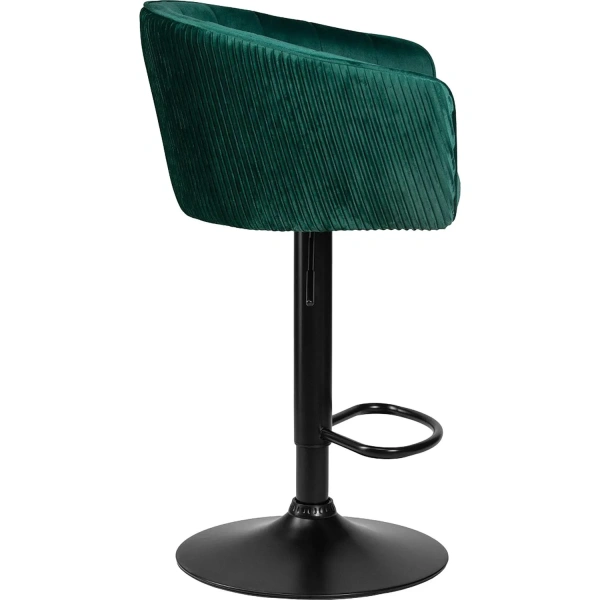 Стул барный Dobrin Darcy black зелёный/чёрный (велюр/металл)