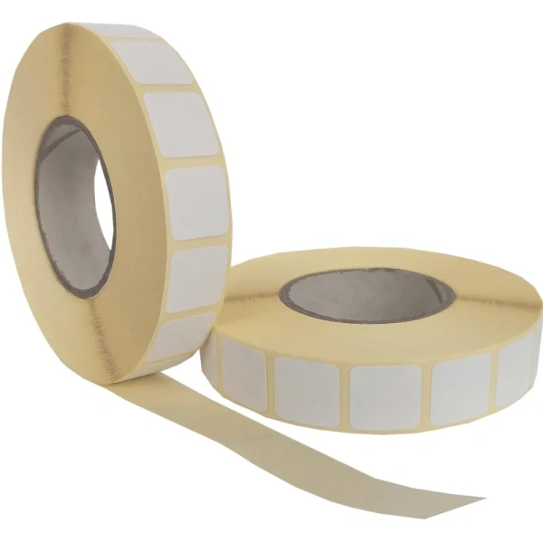 Термотрансферные этикетки 20х20 мм бумажные полуглянцевые (диаметр  втулки 76 мм, 6 рулонов по 6000 этикеток)