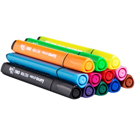 Фломастеры Deli Larva 12 цветов